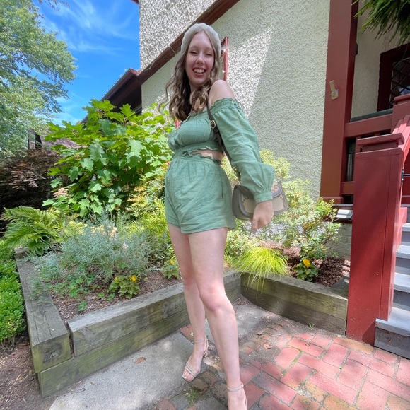 Tularosa Johanna Romper in Sage Green Backless Size Small - Picture 1 of 4